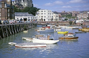 Boats in the harbour, Folkestone, Kent, England, United Kingdom, early 1960s, Europe