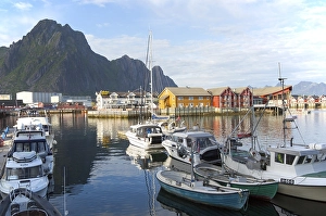 Boats in harbour at Svolvaer, Lofoten Islands