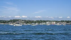 Boats on seaside in Poole, Dorset