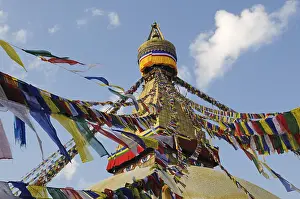 Bodnath stupa with prayer flags