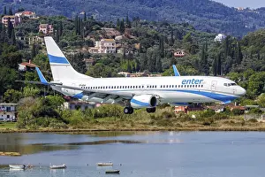 A Boeing 737-800 aircraft of Enter Air with the registration SP-ENV at Corfu Airport