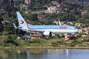 A Boeing 737-800 aircraft of Neos with the registration EI-HIL at the airport in Corfu