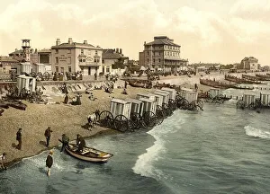 Bognor, East parade, beach, English seaside resort in West Sussex on the English Channel