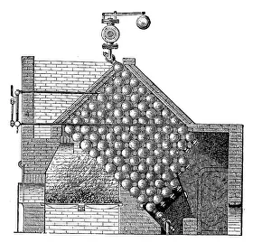 Boiler or steam generator in the 19th century