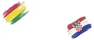 Bolivia and Croatia Flags on White Background