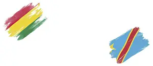 Bolivia and DR Congo Flags on White Background
