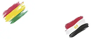 Bolivia and Egypt Flags on White Background