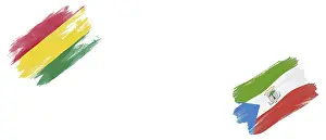 Bolivia and Equatorial Guinea Flags on White Background
