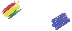 Bolivia and European Union Flags on White Background