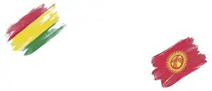 Bolivia and Kyrgyzstan Flags on White Background