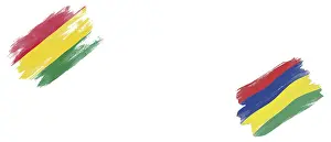 Bolivia and Mauritius Flags on White Background