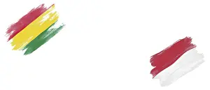 Bolivia and Monaco Flags on White Background