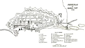 Bombay Map, French plan of Bombay fort 1758