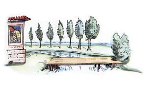 Book illustration, Boeck the tailor's house with a bridge