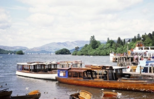 Boote auf dem Lake Windermere, Bowness, Bowness-on-Windermere, Lake-District-Nationalpark, Cumbria, England, UK Juni 1978