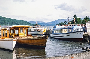 Boote auf dem Lake Windermere, Bowness, Bowness-on-Windermere, Lake-District-Nationalpark, Cumbria, England, UK Juni 1978