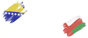 Bosnia and Herzegovina and Oman Flags on White Background