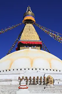 Boudhanath is a buddhist stupa in Kathmandu