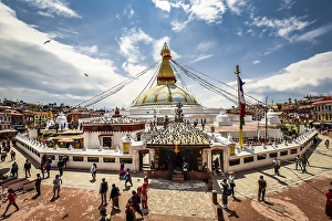 Boudhanath Stupa with believers