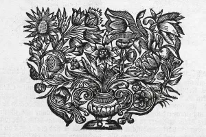 Bouquet in Vase, copperplate engraving from Museum Museorum