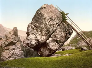 Bowder Stone, a large, auctionable boulder at Grange in Keswick in Borrowdale