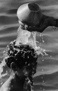 Boy being bathed Varanasi, uttar pradesh, India, 1980, Asia