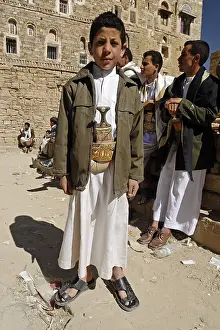 Boy with dschambija at Thula, Yemen
