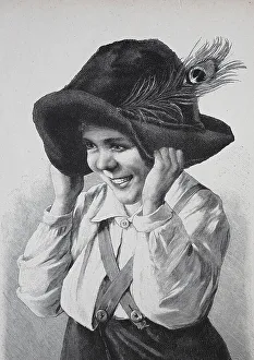 Boy Playing and Having Fun with Hat and Braces
