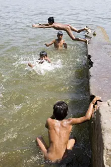 Boys bathing with enjoy summer season in Badi lake