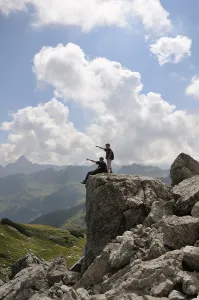 Two boys hiking, Mt. Nebelhorn