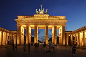 Brandenburg Gate at dusk, Berlin, Germany, Europe