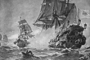 The Brandenburgers attack the Spanish treasure fleet