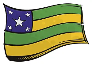 Brazilian state Sergipe national flag created in graffiti paint style