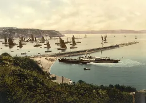 The breakwater in Brixham, small town in the South West of England