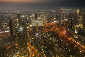 A breathtaking night view of Abu Dhabi city from one of its tallest towers