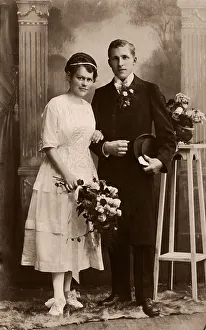 Bridal couple, historic photograph, around 1900