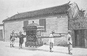 Bridal sedan chair from China, around 1880