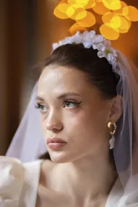 Bride with a determined expression
