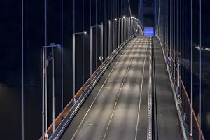 Bridge Hardangerbrua at night, Hardangerbridge