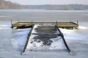 Bridge in ice on Snogeholmssjoen lake