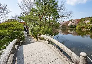 Bridge over Kyoyochi Pond in Japanese Garden