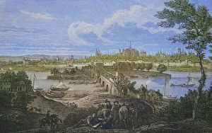 Bridge over the Loire and view of the city of Orleans
