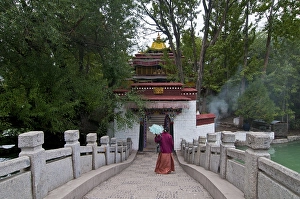 Bridge to Lukhang Temple, Lhasa, Tibet, Asia