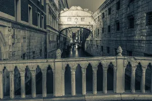 Bridge of Sighs or Ponte dei Sospiri at the Doge's Palace over the Rio di Palazzo