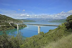 Bridge over the Verdon at the outlet of the Lac de Sainte-Croix reservoir