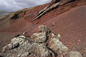 Brightly coloured volcanic rocks and soils near Grindavik