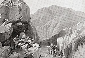 British forces traverse Sir I Khajur in Bolan Pass in 1839