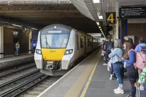 British rail Class 700 train to Bedford arriving at platform
