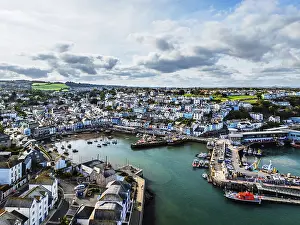 Brixham Hourbour and Brixham Marina from a drone