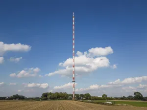 The broadcasting tower in the city of Wesel was erected in 1968 as a steel framework construction